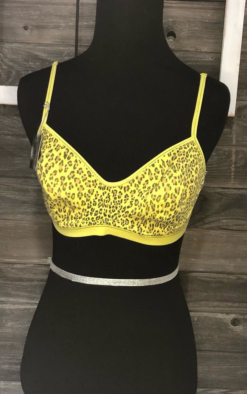 Victoria’s Secret vintage stretch cotton bodyflex yellow leopard print size 36B